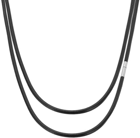 PATIKIL Leather Necklace Cord, Waterproof Braided Leather Necklace Cord Woven Wax Rope Chain with Stainless Steel Clasp