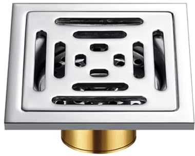 Ziyonix Scarico a Pavimento Anti-Blocco, Quadrato Scarico a Pavimento In Acciaio Inox Scarico per Doccia Quadrato Sifone con Coperchio Rimovibile per Il Bagno Il Balcone La Cucina