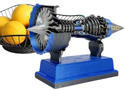 Holdes - Estatua de turbina de avión | Motorreactor giratorio para maqueta de aeronave - Figura educativa científica, juguete de construcción mecánica para dormitorio, dormitorio, salón