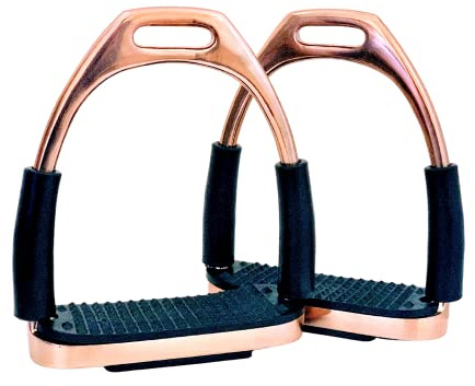 EXTREME Flexi - Estribo de seguridad – Oro rosa – Flexible & Absorbe los golpes – Aluminio – Antideslizante – Tamaño 4