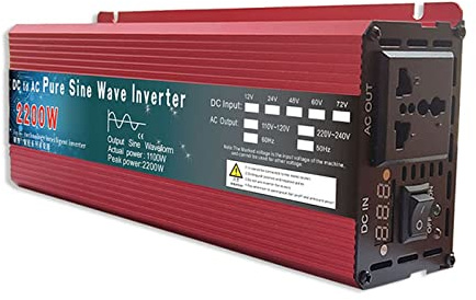 Inversor de Corriente, Inversor de onda sinusoidal pura DC 12v / 24v 1000W 1600W 2000W 3000W Convertidor de banco de energía portátil Inversor solar(3000W 24V,50HZ_1)