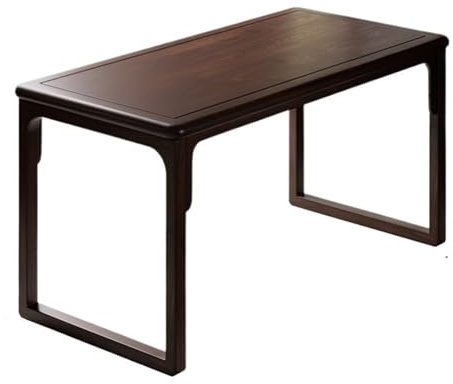 Dh2yjnbf3 Mesa Ordenador Escritorio de Madera Maciza de Estilo Chino, Color Nogal Negro, for Estudio en casa o en la Oficina. Fácil de Instalar(S)