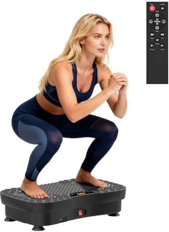 Vibrationsplatte 200W Vibration Plate Fitness mit Fernbedienung, 120 Stufen, Ultraschall & Gummifüße – für Home Workout, Muskelstraffung & Regeneration, Ideal für Frauen & Senioren