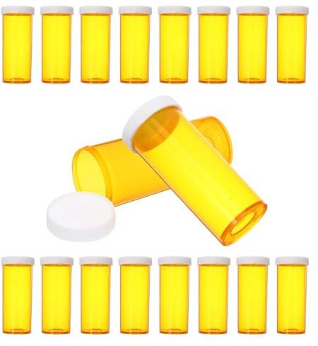 Holibanna Frascos de Pastillas de Farmacia 24 Piezas con Tapa a Prueba, Contenedores de Plástico Transparentes para Medicamentos, Pastillero Portátil para Viaje y Organización Diaria