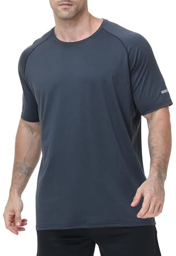 LukBerd Men's Athletic Workout T-Shirts Moisture Wicking Cooling Running Shirts Short Sleeve Soft Tee for Gym Tennis