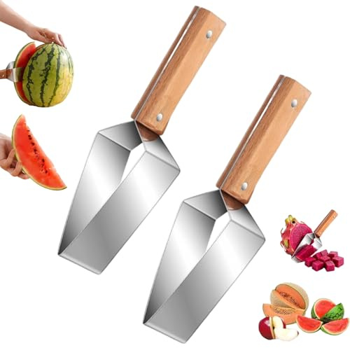 Taglia-anguria Triangolare, Nuovo Affetta-anguria in Acciaio Inossidabile, Coltello Multifunzione Per Tagliare Frutta Melone, Melone Bianco, Mele, Essenziale Per La Cucina Di Famiglia (2 pezzi)