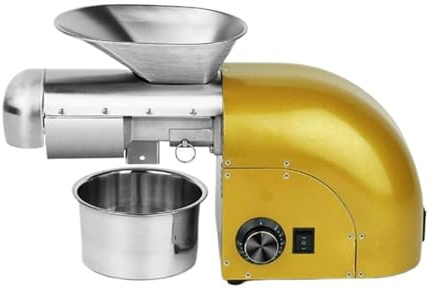 Mini-Ölpresse Aus Edelstahl, Gemüseölpresse For Den Heimgebrauch, Intelligente Erdnussölpresse Intelligente Temperaturregelung(Golden)