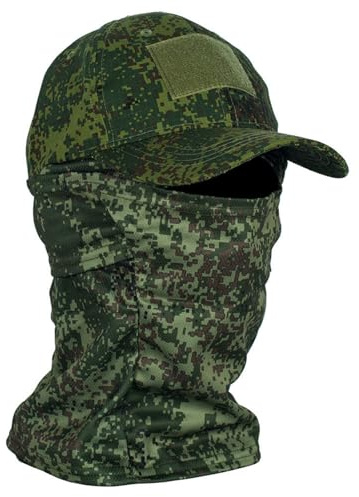 Casquette de Baseball EMR avec Cagoule Camouflage Russe, Casquette de Baseball Tactique Respirante pour Homme, Équipement de Randonnée et de Pêche(Color1)