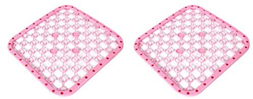 BESTONZON 2 Stücke Spülbeckenmatte Spülbeckeneinlage Spülmatte Topfuntersetzer Geschirr Abtropfmatte Hitzebeständiger Untersetzer Rutschfest Tischset (Rosa)