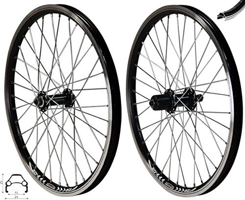 Redondo 20 Zoll Laufrad Set Vorderrad Hinterrad Hohlkammer Felge Schwarz