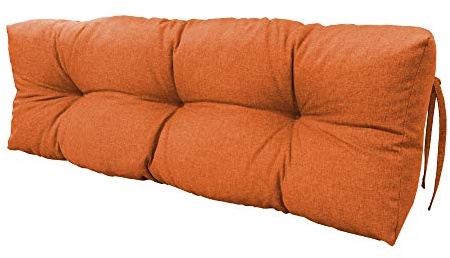 chilly pilley Palettenauflage Schaumflocken Palettenkissen Palettenpolster Palettenmöbel Palettensofa Rückenlehne Gesteppt Sitzkissen Abnehmbar Seitenkissen Set (Rückenkissen 120x50x15, Orange)