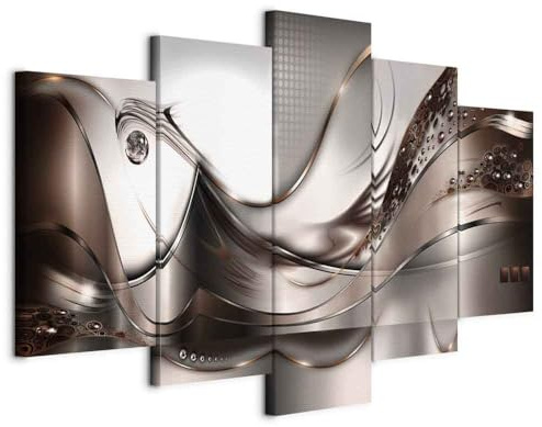 B&D XXL - Tableau Acoustique Abstrait 100x50 cm 5 Parties - Décoration Murale Anti-Bruit Isolation Phonique Bureau Chambre Panneau Insonorisant Impression sur Toile - Artistique a-A-0004-b-p
