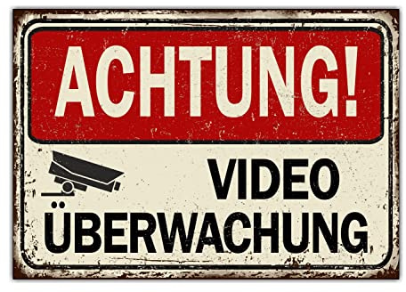 Video Videoüberwachung Schild verboten Achtung Spruch lustig Hinweisschild Warnschild Fun Verbot