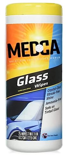 Lingettes nettoyantes pour vitres – 25 lingettes de nettoyage jetables, sans ammoniaque et non pelucheuses pour vitres de miroirs, nettoyage sans traces pour cuisines, maisons, camping-cars, voitures