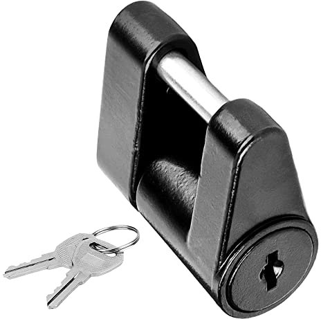 VOANZO Trailer Lock Dia 1/4 Inch Coupler Lock 3/4 Inch Span Trailer Hitch Lock with Keys for Tow Boat RV Truck Car's Coupler (Black)