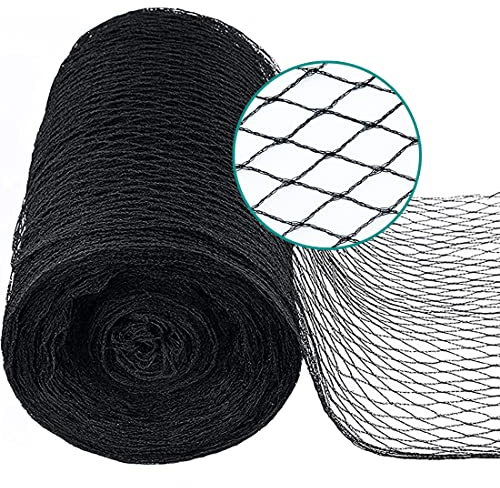 GRTHTATI 2 x 10 m dammnät, finmaskigt (10 x 10 mm), 30 g/m² robust, väder- och UV-beständigt, fågelnät, fågelskyddsnät, maskigt, trädgårdsnät, lövnät, fruktträdsnät, duvnät (svart, 2 x 10 m)