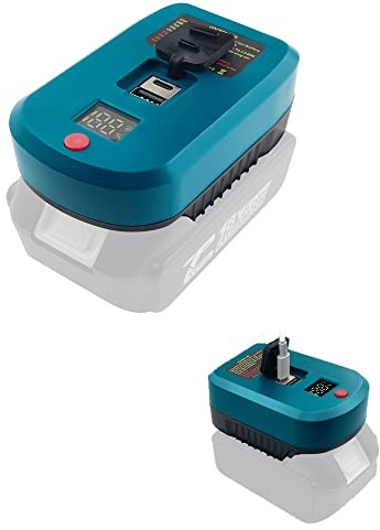 URUN Chargeur USB-C 65 W 3 A Chargeur rapide pour batterie Makita 18 V, adaptateur de téléphone portable avec port USB 5 V et port de type C, avec capot anti-poussière