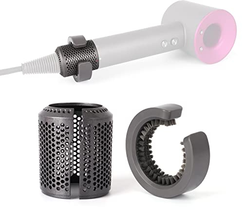 Upgraded Hair Dryer Filter Replacement for Dyson Supersonic Hair Dryer Outer Filter Compatible with HD01 HD03 HD08 Models, Repair Accessories with Filter Cleaning Brush(Metallic Gray)