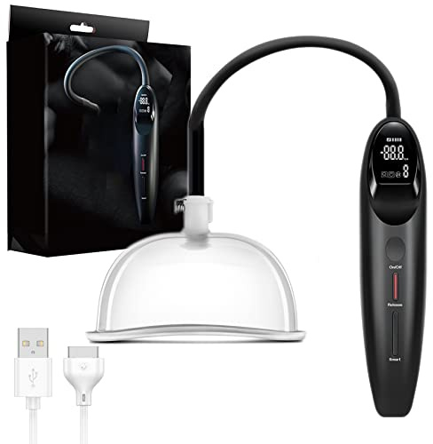 ScreaAss Elektrisch Brust Sauger Vakuum Mit 6 Saugstärken, Smart Automatische Brustpumpe Milchpumpe Nippelsauger Vibrator Silikon Brustvergößerung Sexspielzeug Für Frauen,Schwarz,USB