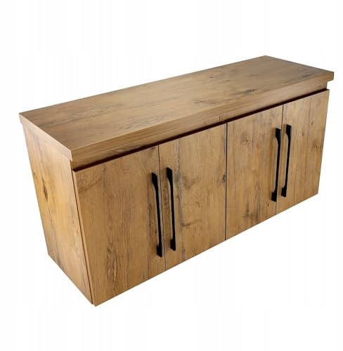 paplinskimoebel Armoire murale de salle de bain, double, 120 cm, sous lavabo, longue armoire de salle de bain en chêne Lancelot, meuble de salle de bain 119,6 x 38,8 x 56 cm