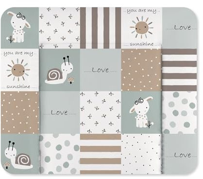 Julius Zöllner Wickelauflage Softy 75x75 cm - Wickelunterlage - wasserdicht und abwischbar - Made in Germany – Oeko-Tex Standard 100 – Patch blue