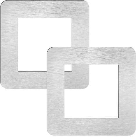 GLADFRESIT 2 Pcs Light Switch Surround Silver,Self Adhesive Simple Light Switch Cover Plates Frame,Enhance Your Home Decor