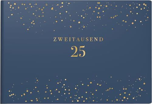 rido/idé Taschenkalender Modell Septimus (2025) „Starry Night“, 2 Seiten = 1 Woche, A6 quer, 128 Seiten, Kunstleder-Einband Trend, flexibel, dunkelblau