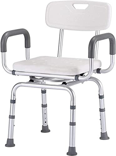 Duschsitz, Duschstuhl, strapazierfähig, höhenverstellbarer Duschsitz mit Armen und Rückenlehne, rutschfeste Drehgelenke, Badezimmer-Duschhocker, (Weiß E)