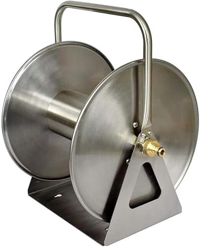 Vnook Gepolsterter Schlauchaufroller Aus Metall, Wand-/Bodenmontage, Dekorativer Gartenschlauchhalter, Aufbewahrung, Langlebig, Freistehender Schlauchwagen Aus Edelstahl For Außenbereich