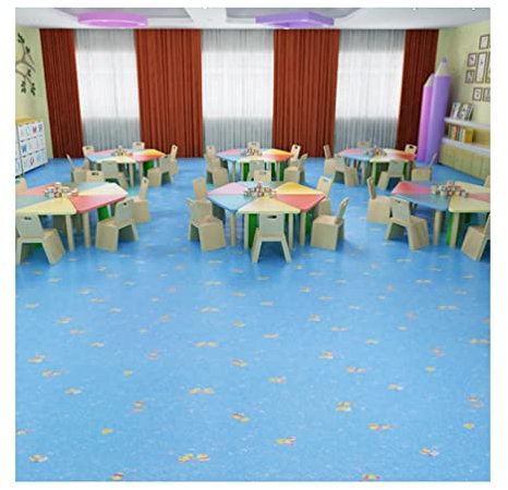 PVC Bodenbelag Rollen Blau PVC Boden Cartoon Bodenaufkleber für Kindergarten Kinderzimmer Zement Boden Gummimatte Dicke 1,6 mm (Größe: 2 x 6 m) ()