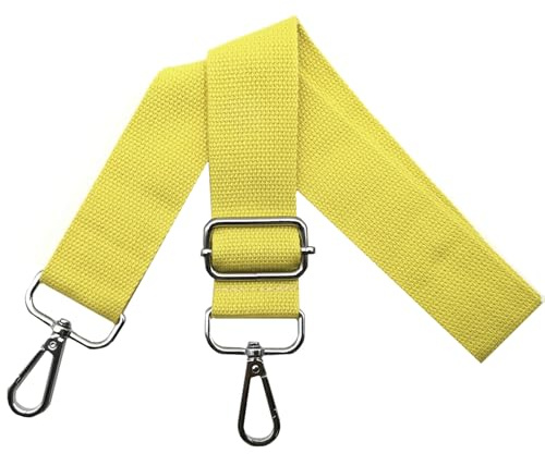 Taschengurte zum Wechseln Schultergurt Tasche - Taschengurt Verstellbar Breit 3.8cm mit Silber Karabiner, Tragegurt für Handtaschen Damen Taschenband, Umhängegurt Taschen, Gelb, Q15