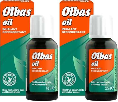 Olbas Oil 30ml - Inhalant Decongestant Oil - Relief from Catarrh, Colds & Blocked Sinuses (Pack of 2)