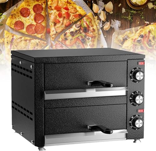 Hydravex Four à Pizza électrique Commercial à Double Plateau de 12 Pouces, Four à Pizza intérieur Polyvalent en Acier Inoxydable pour Le Restaurant, l'hôtel et la Maison.