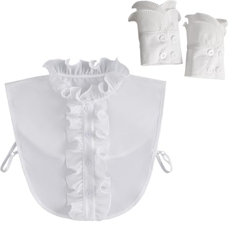 ISAKEN Krageneinsatz Damen Frauen Kragen Abnehmbare Handgelenk Manschetten Armstulpen Pulswärmer Damen Half Shirts Bluse Blusenkragen Einsatz für Pullover, Blazer, Jacken