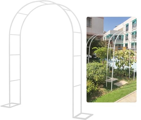 Arche de jardin en métal pour plantes grimpantes, pergola, tonnelle en acier blanc, arche de jardin pour pelouse, fête, mariage, cérémonie, décoration, 1,2 x 2,2 x 0,4 m