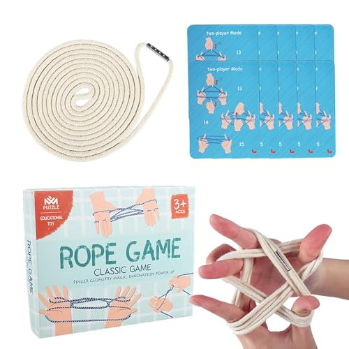Cat's Cradle String Game | Interactive Puzzle Trick Braid Rope Toy - Educational String Plaything Hand Rope for 3+ Years Old Boys Girls Kids Children Adults