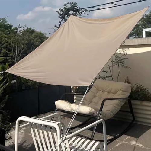 Vela Ombreggiante Rettangolare 6x4 3x4 3x2, con Kit di Fissaggio, Vela Ombreggiante Impermeabile, Antistrappo, Panno Ombreggiante per Esterni, con 4 Corde, Ombreggiante con Occhielli(Khaki,2x5m)
