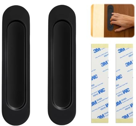 RJLLKD 2 Stück Schiebetür Griff Selbstklebend 14,8cm Schiebetürgriffe Kein Stanzen Türgriff Selbstklebend Schiebetür Griff Aluminiumlegierung Schiebetürgriffe für Schiebetüren Schubladen Schränke