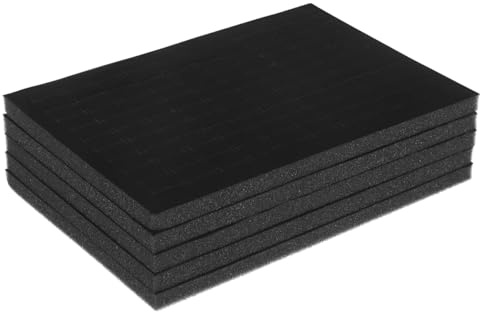HANABASS 5 almohadillas negras de esponja para joyas, soporte para anillos, bandejas para joyas, insertos de espuma para anillos, aretes, broches, apilables, almacenamiento y exhibición