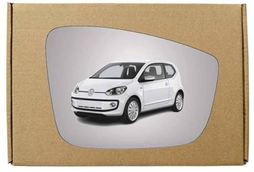 GAPlus Replacement Wing Mirror Glass Compatible with Volkswagen VW UP 2011-2016 (up to 16 reg) STICK-ON Right Driver Off Side with Blind Spot