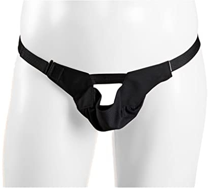 Champion Scrotal Suspensory, Breathable Sports Supporter, Mesh Jock for Men, Black, Large