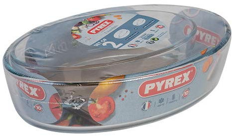 Pyrex Essentials 2 Piece Roaster Set Oval 26x18cm and 21x13cm