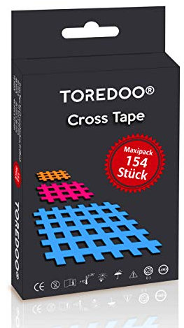 TOREDOO Cross Tape Gittertape 154 Stück - Akupunkturpflaster Gitterpflaster Mix Box - klein groß Typ A B C Triggerpunkt Akupunktur Crosstape Set