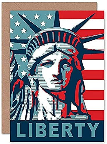 Fine Art Prints Statue Of Liberty American Icon Greeting Card With Envelope Inside Premium Quality, 12.45 x 17.27 cms