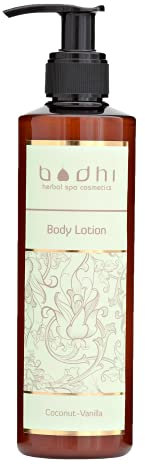 BODHI® Lozione per il corpo al cocco e alla vaniglia, 250 ml, idratante per la pelle secca, dopo-sole, in qualità biologica, 98% naturale