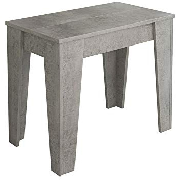 Arreditaly Consolle Allungabile Moderna Tavolo Estensibile Da 54 A 306 cm Con 6 Allunghe Ideale Per 14 posti Salvaspazio Guide In Metallo Design Per Soggiorno Salotto Cucina Ingresso Grigio Cemento