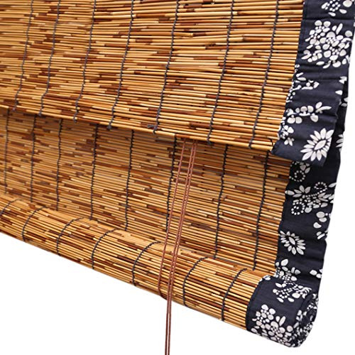 SYTH Tenda a Rullo-Tapparella Carrucola bambù,Tapparelle Avvolgibili con Filtraggio della Luce con Mantovana per Giardino, Patio, Galleria, Decorazione di Mobili per Interni per Esterni
