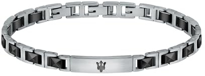Maserati Jewels Herrenarmband, 22 cm, aus Edelstahl, Keramik, PVD - JM420ATI06