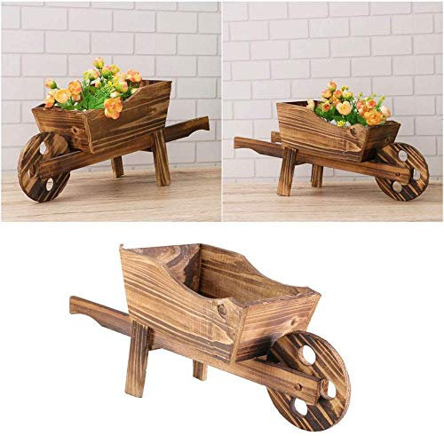 CLQ Fioriera per Piante da Giardino Fioriera in Legno per Carriola Decorazione Carriola per Interni Esterni （45X19X20Cm
