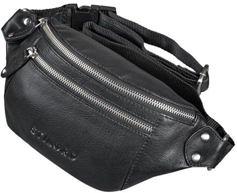 STILORD Orson Bauchtasche aus echtem Leder Gürteltasche Hüfttasche Echtleder für Damen und Herren - Verstellbarer Gurt - diebstahlsicher und wasserabweisend Farbe:schwarz